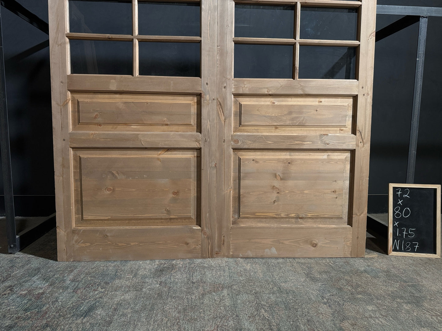 Handcrafted 8 Lite Glass French Doors - 72x80 - N187