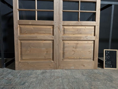 Handcrafted 8 Lite Glass French Doors - 72x80 - N187