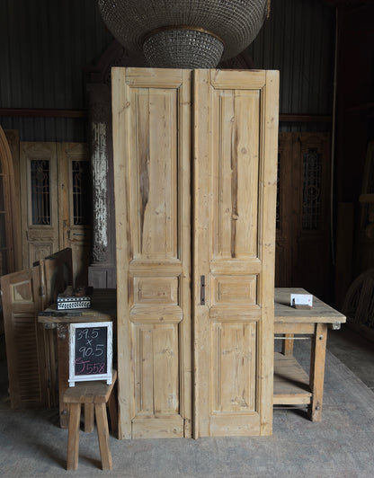 Solid Antique French Pair - 39.5x90.5 J558