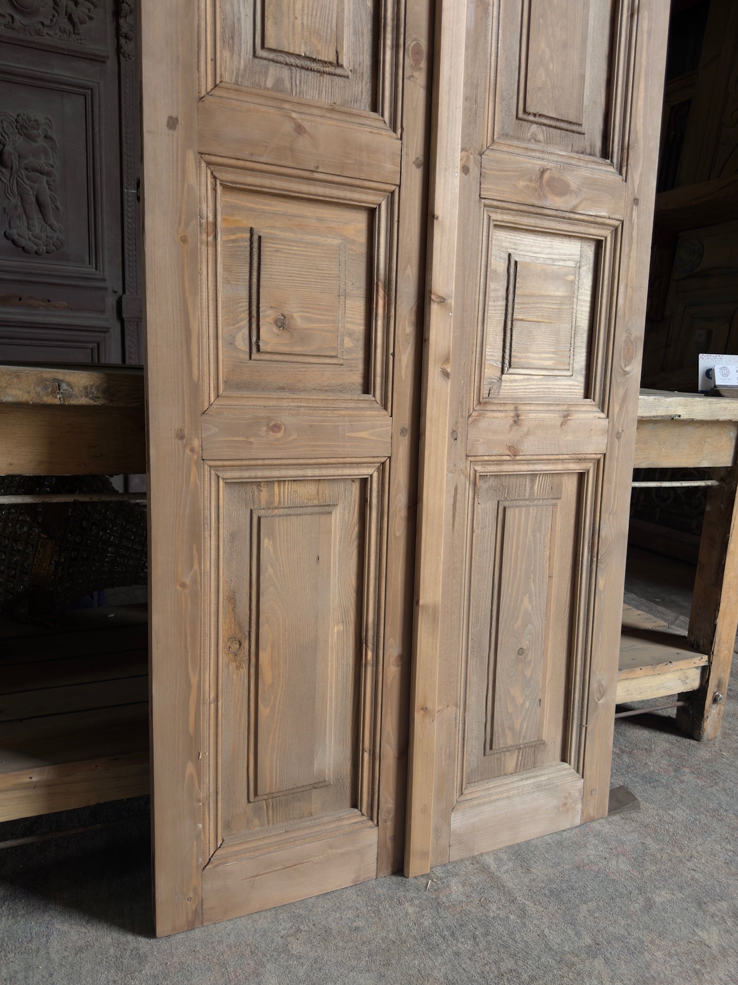 Handcrafted 3 Panel Solid Baltic Pine French Doors - 32x80 K25