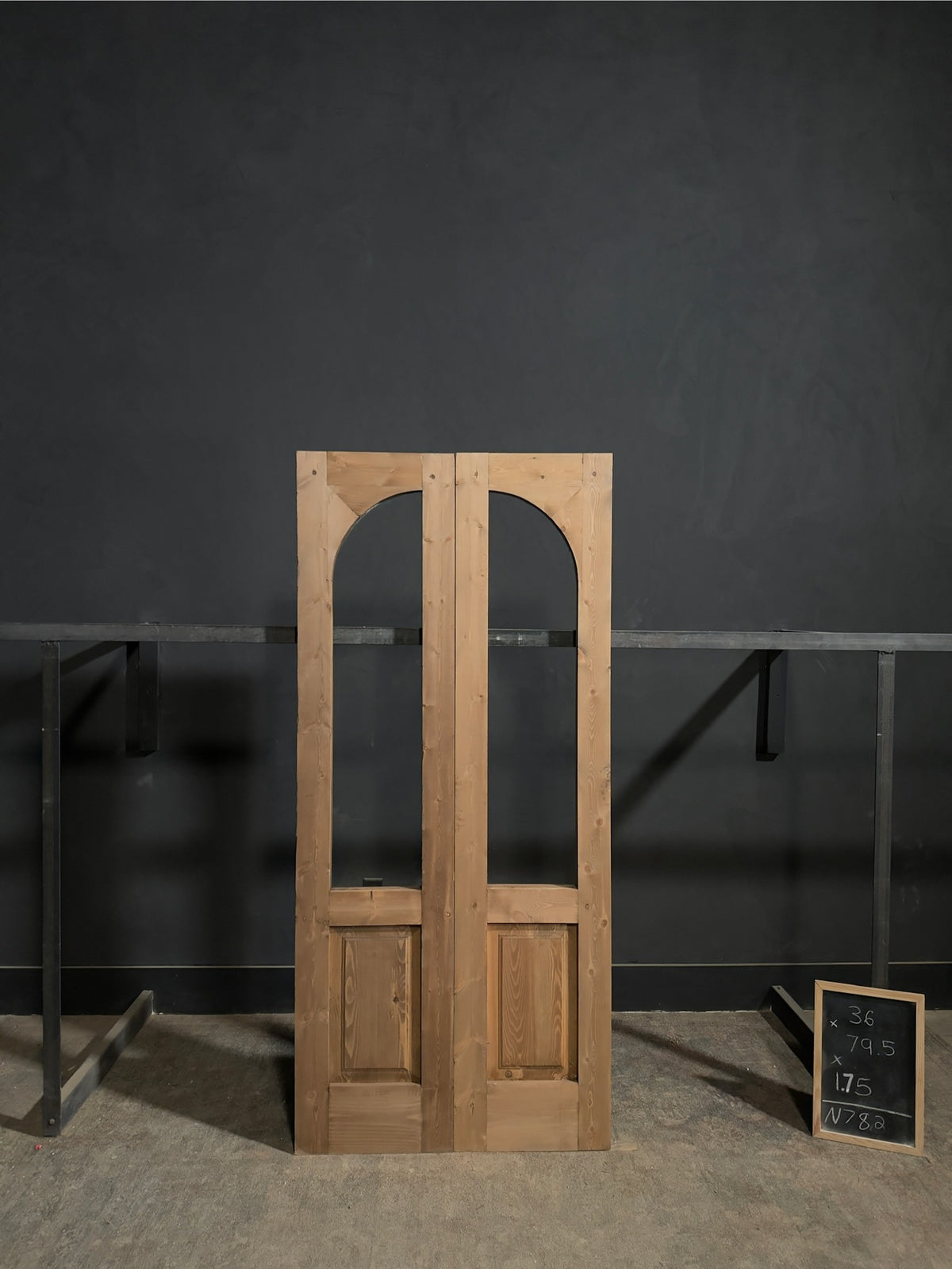 (Valencia) Handcrafted Arched Open Glass French Doors - 36x80 - N782