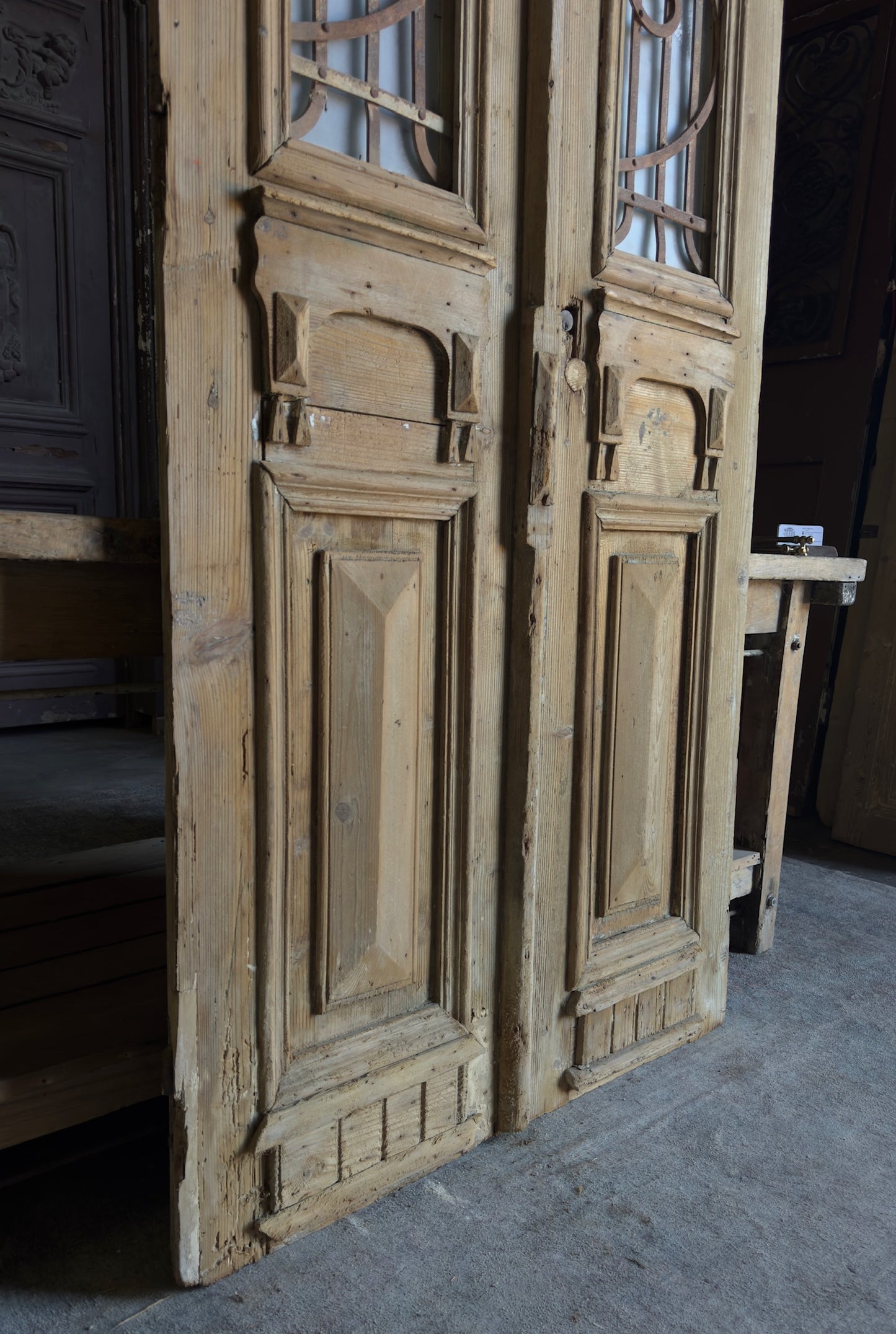 19th Century Antique Iron French Doors - 37.5x90 - L284