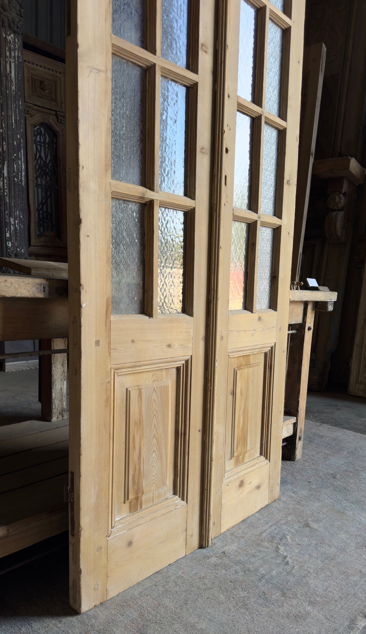 12 Lite Glass Antique French Doors - 35x104 - L214