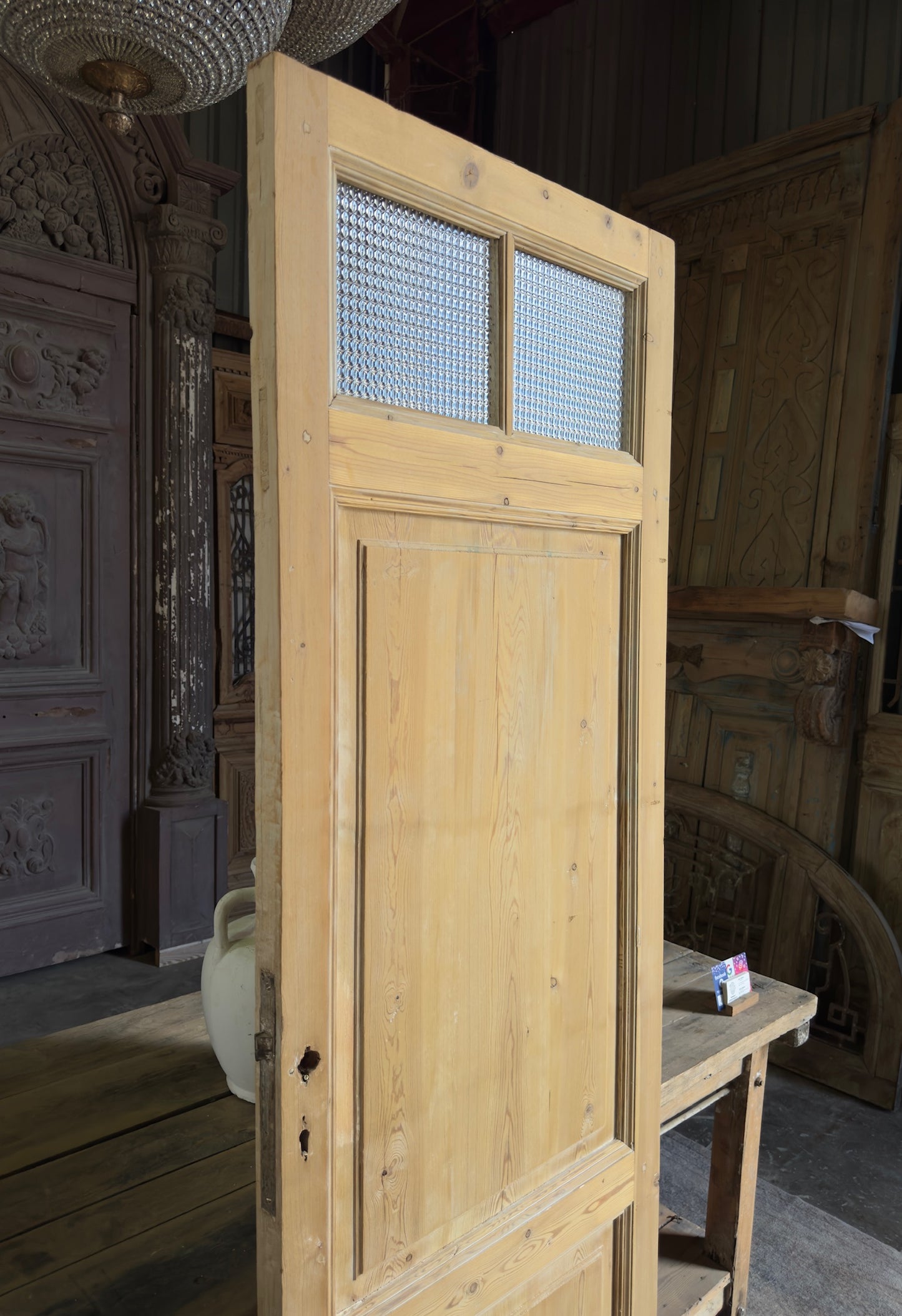 2 Lite Antique Glass Single Door - 28x83.5 K215