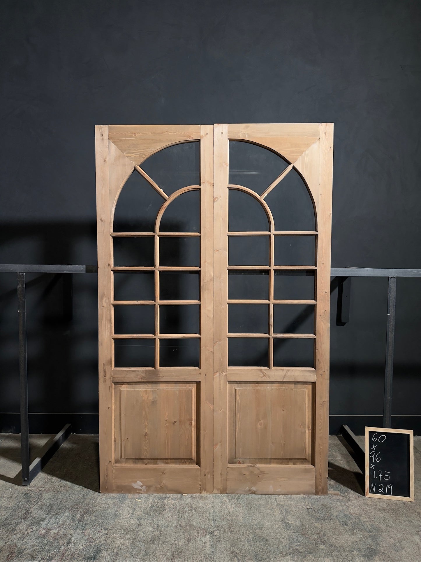 (Elise) Handcrafted Arched Glass French Doors - 60x96 - N219