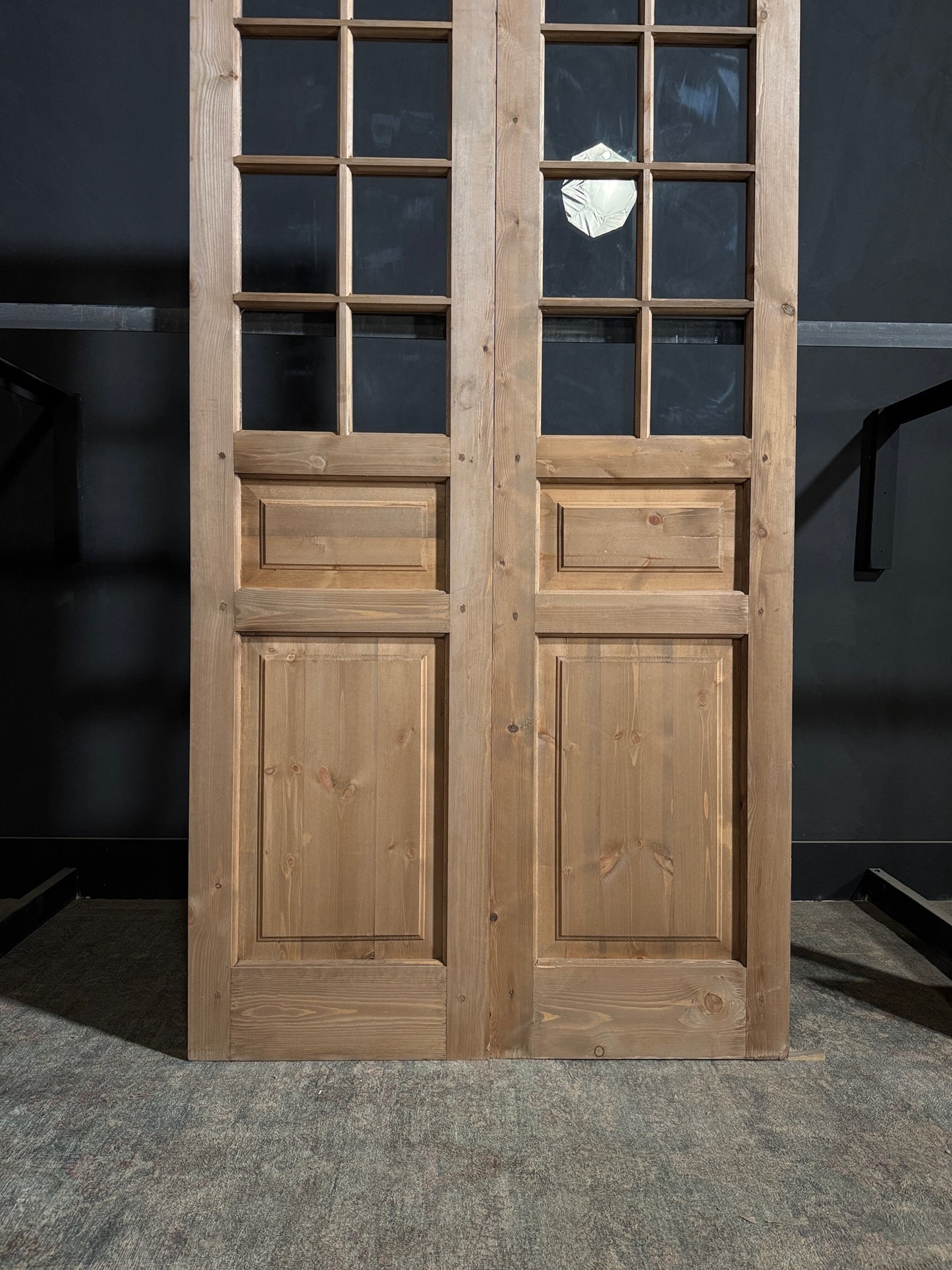 Handcrafted 8 Lite Glass French Doors - 48x96 N208