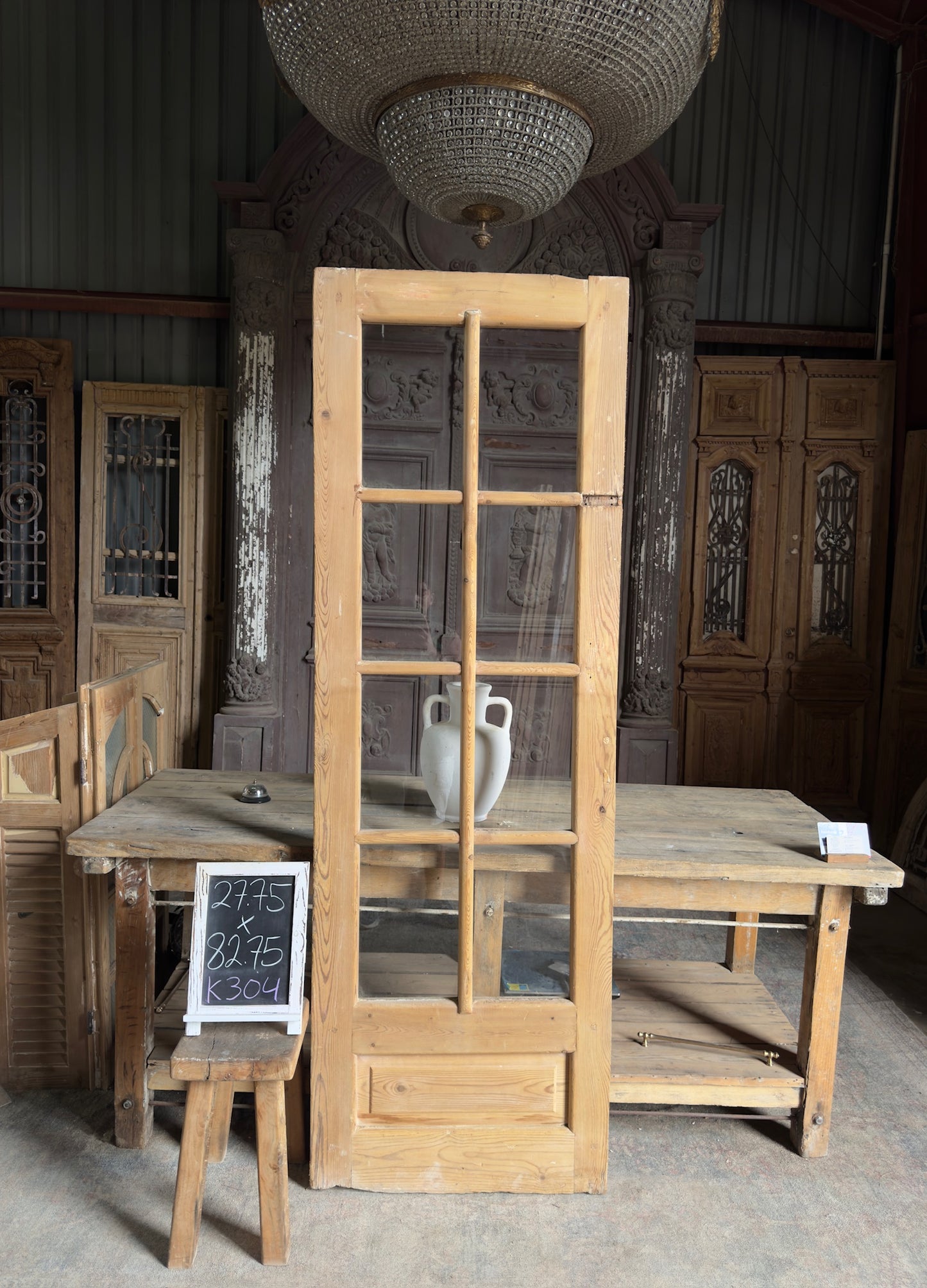 8 Lite Antique Glass Single Door - 27.75x82.75 K304