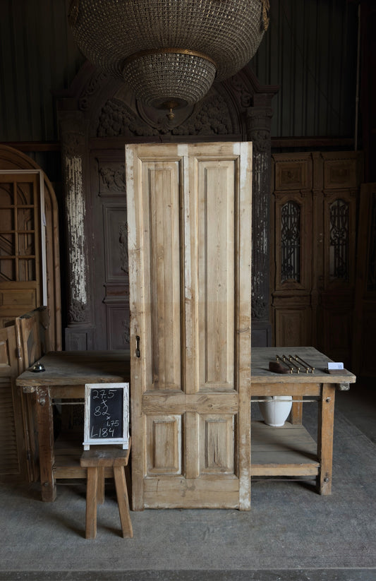 4 Panel Single Solid Antique Door - 27.5x82 - L184