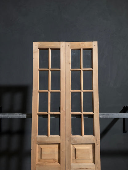 Handcrafted 8 Lite Glass French Doors - 32x96 - N217