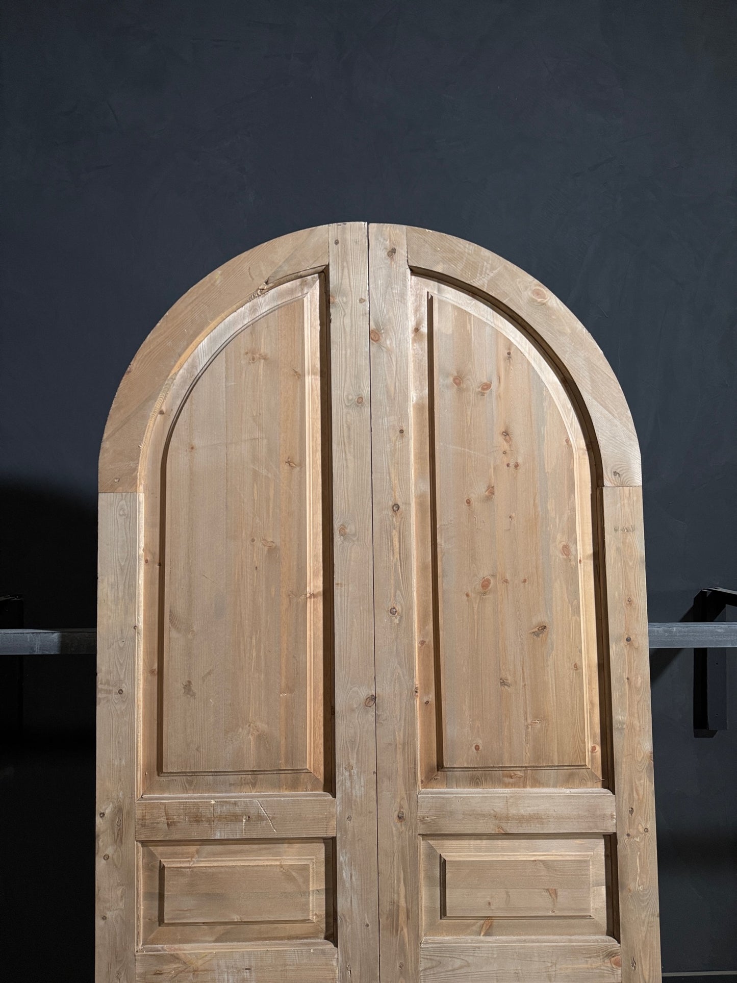 Handcrafted 3 Panel Arched Double Doors - 48x96 - N191