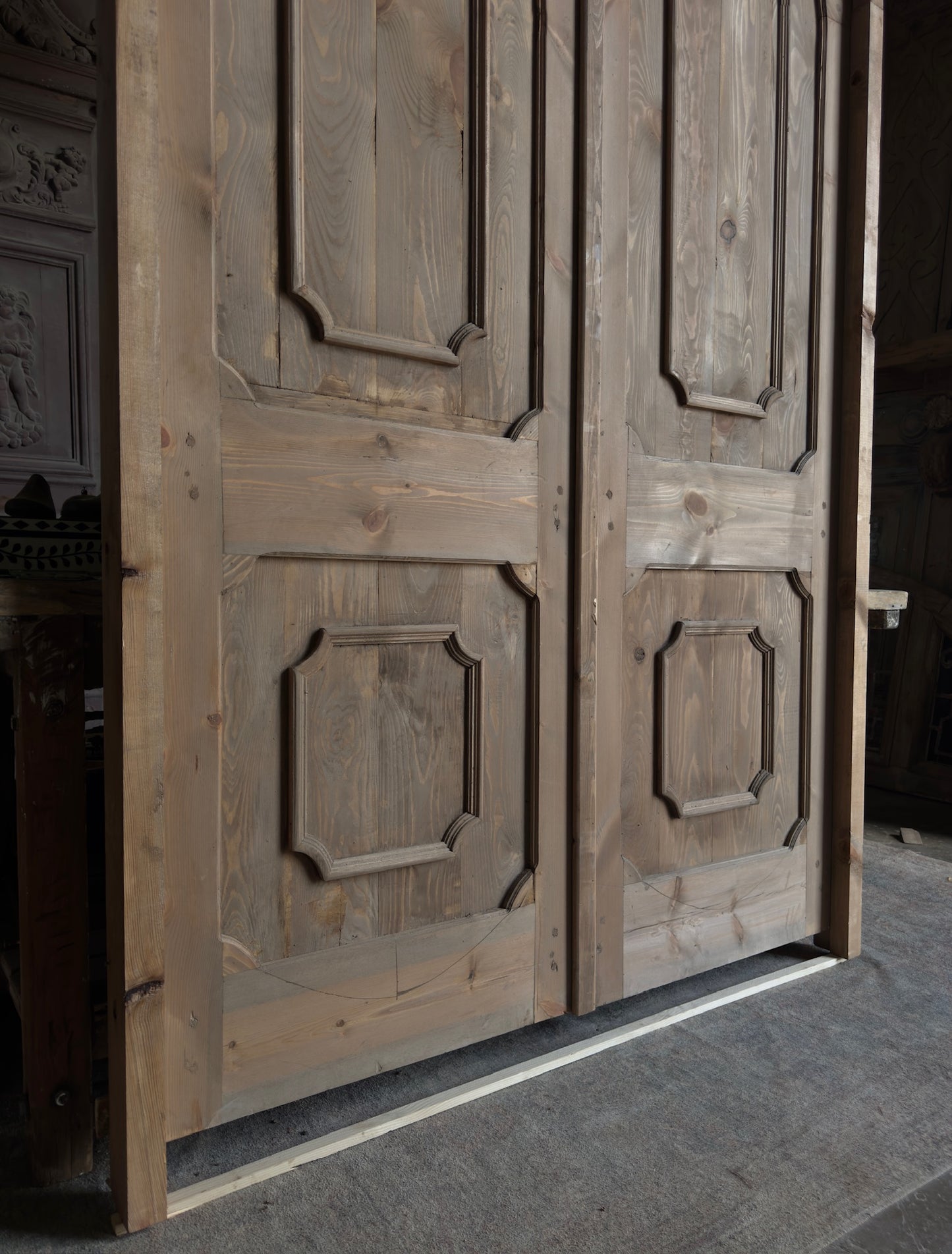 Handcrafted 2 Panel Arched French Door Unit - 56x96 K31