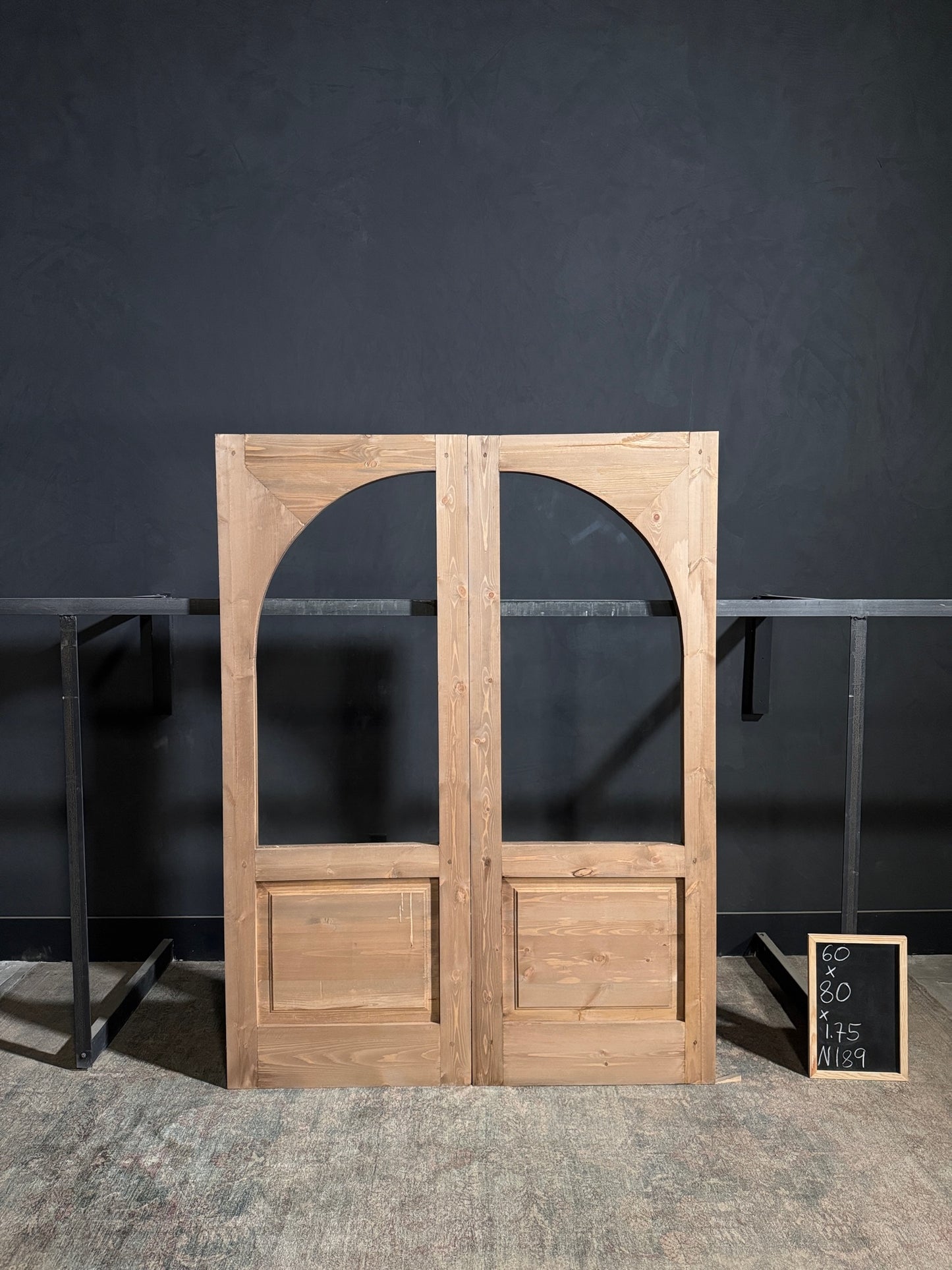 (Valencia) Handcrafted Arched Open Glass French Doors - 60x80 - N189
