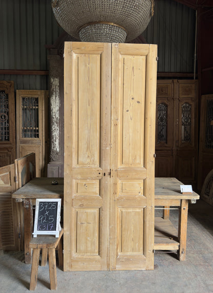 3 Panel Antique Solid French Doors - 37.25x92.5 K317