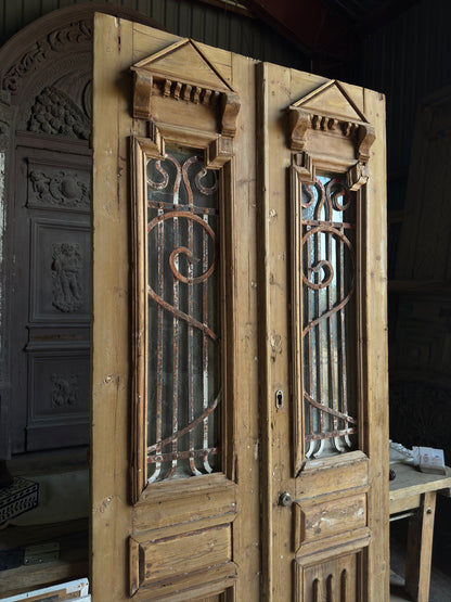 Antique Iron French Doors - 42.25x90.5 J40