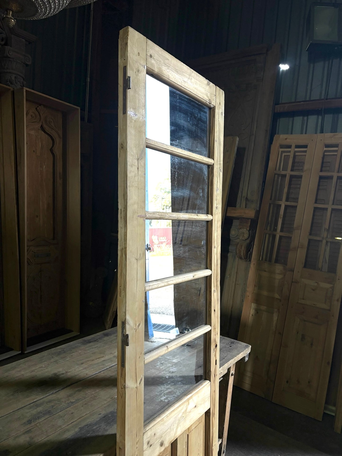 5 Lite Antique Glass Single Door - 28x88 - L54