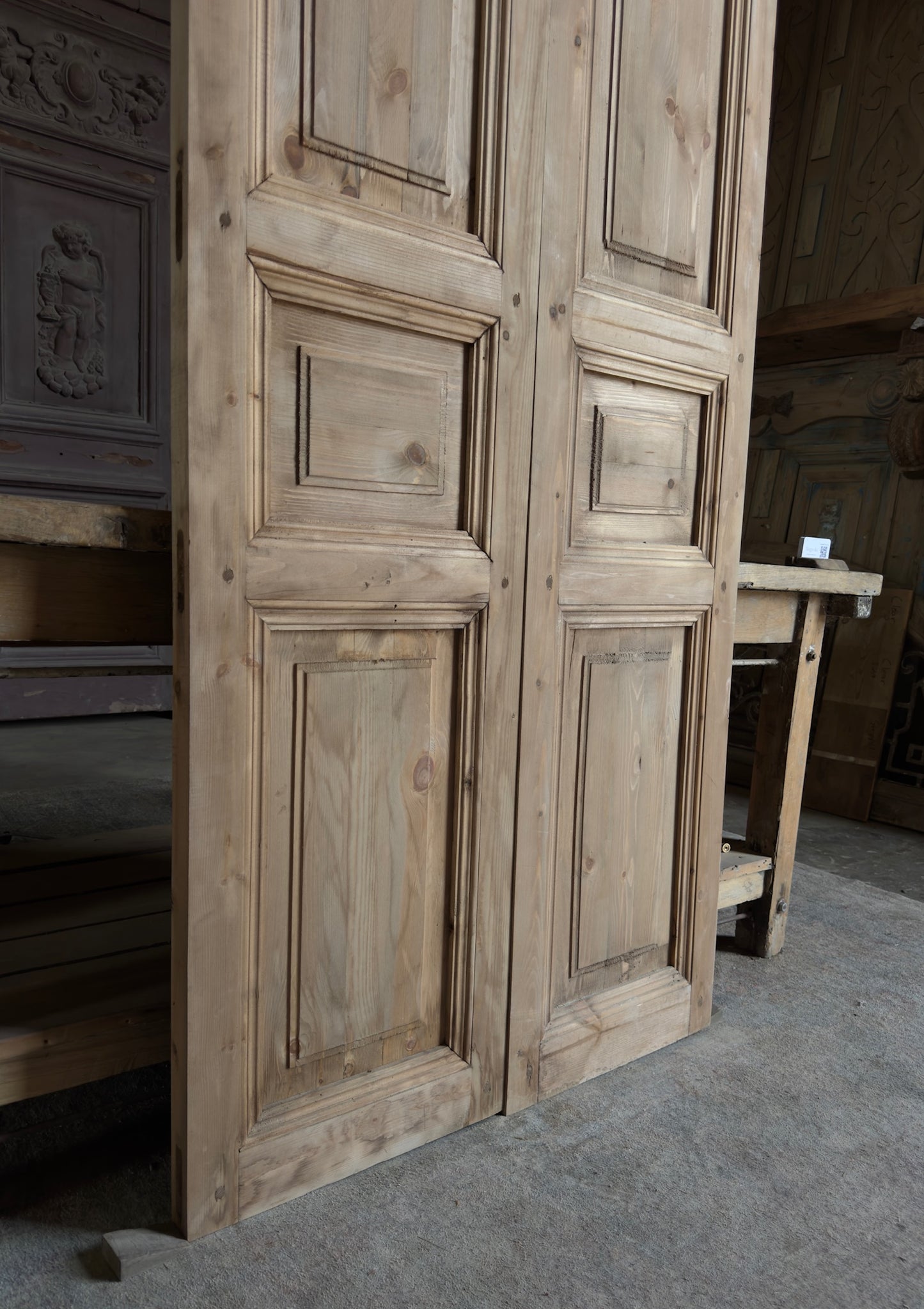Handcrafted 3 Panel Solid French Doors - 36x80 L17