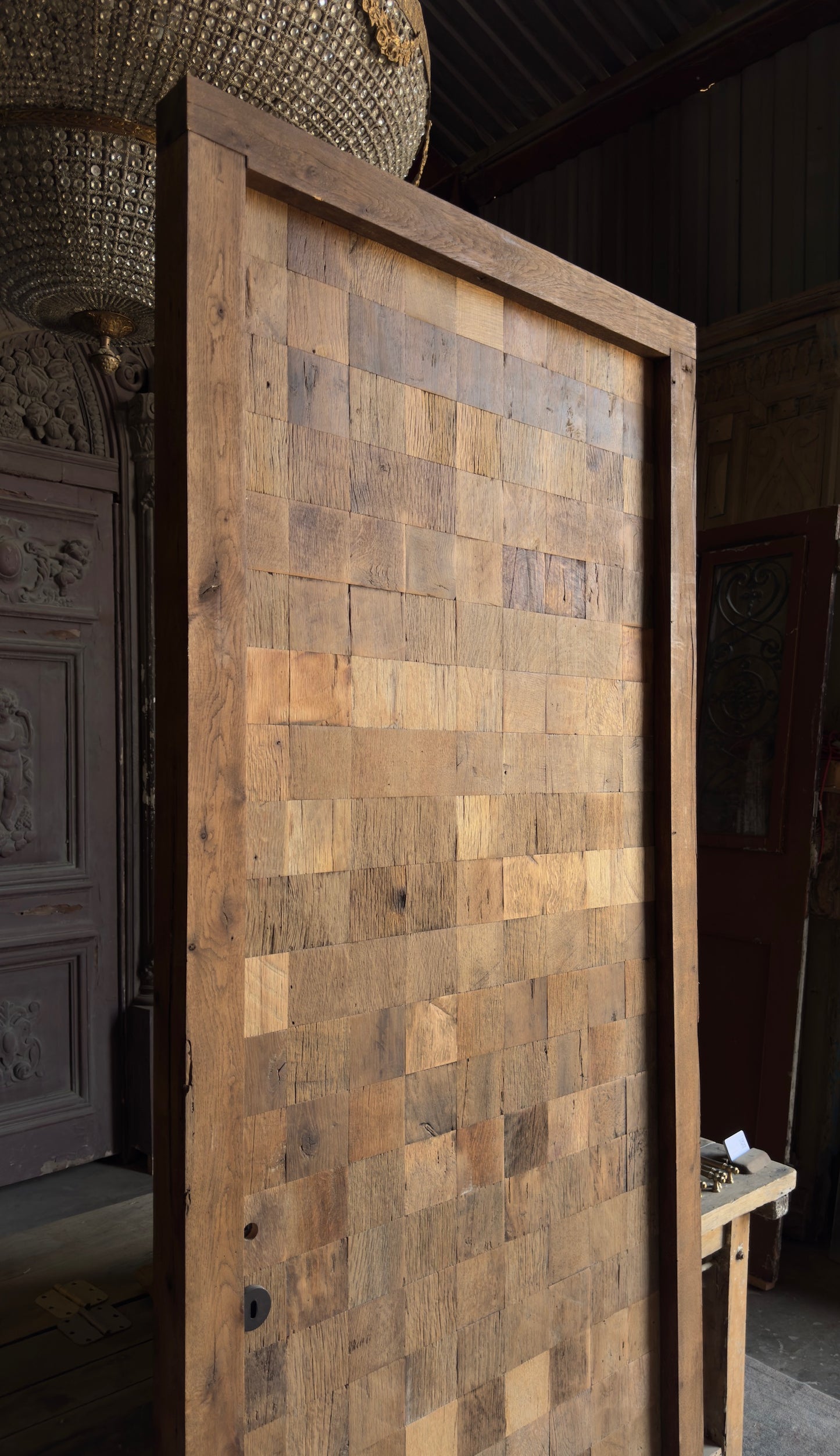 French Oak Plank Single Door - 34.5x93.5 - L442