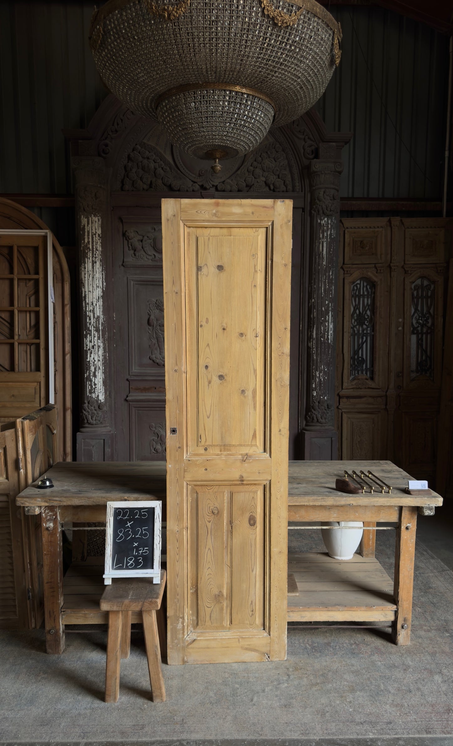 2 Panel Single Solid Antique Door - 22.25x83.25 - L183