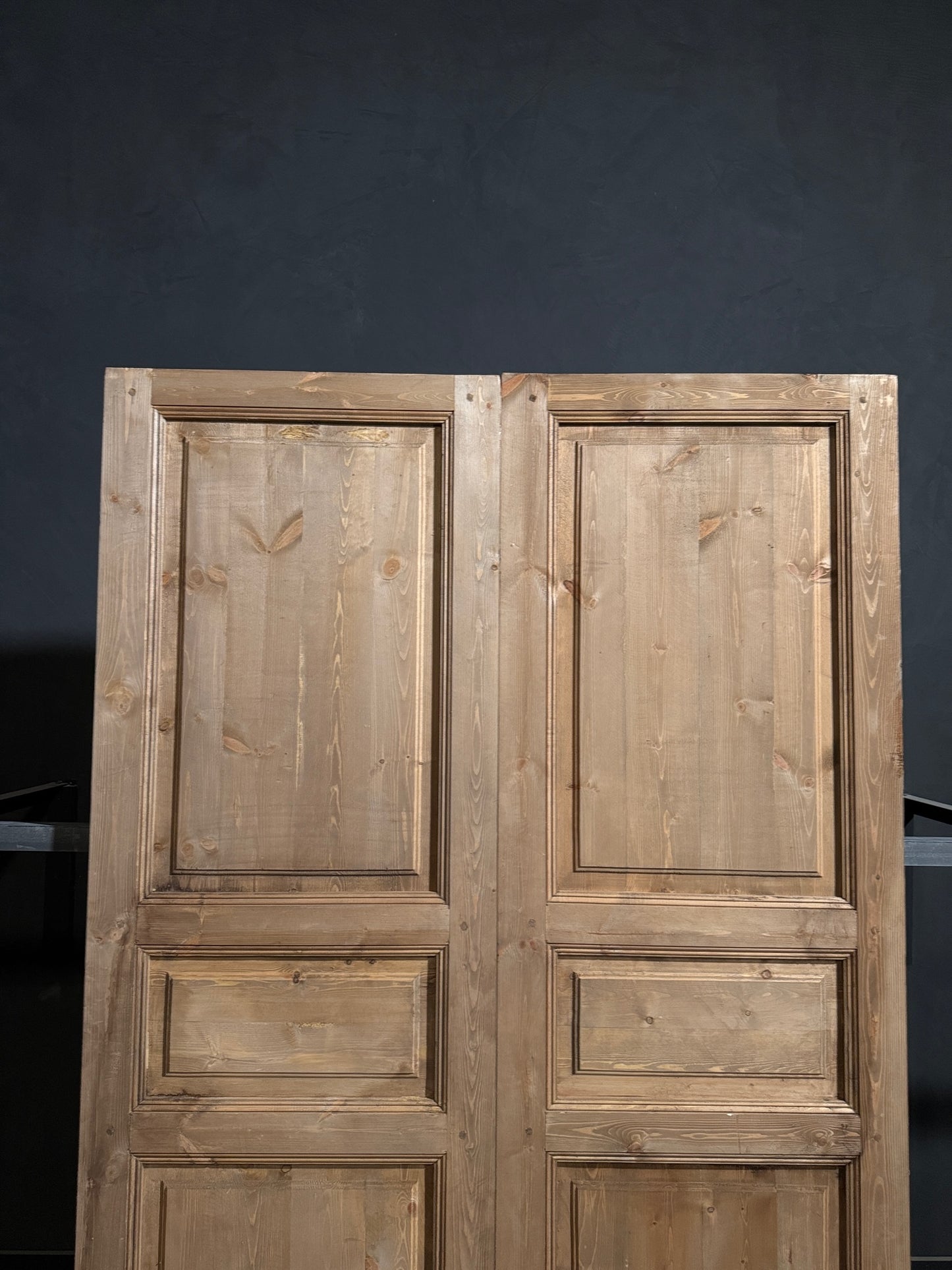 Handcrafted 3 Panel Solid French Doors - 62x96 - N226