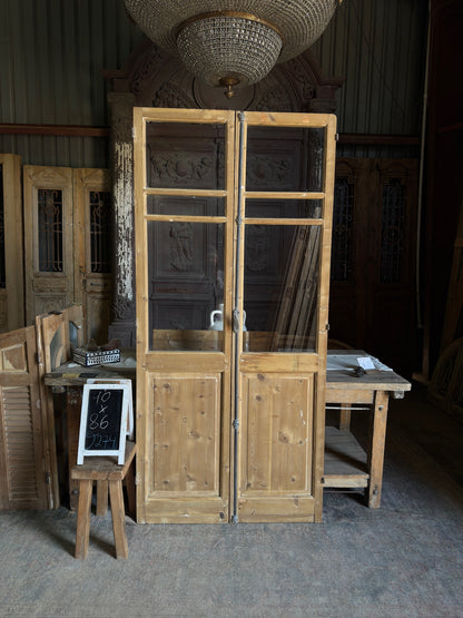 6 Lite European Antique Glass French Doors - 40x86 J274