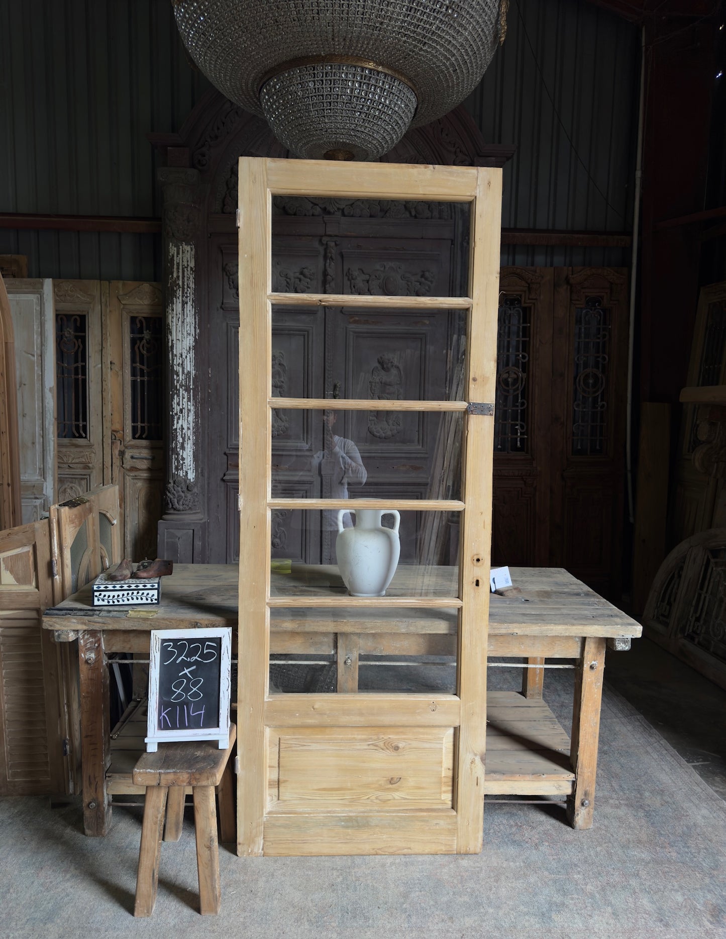 5 Lite Antique Glass Single Door - 32.25x88 K114