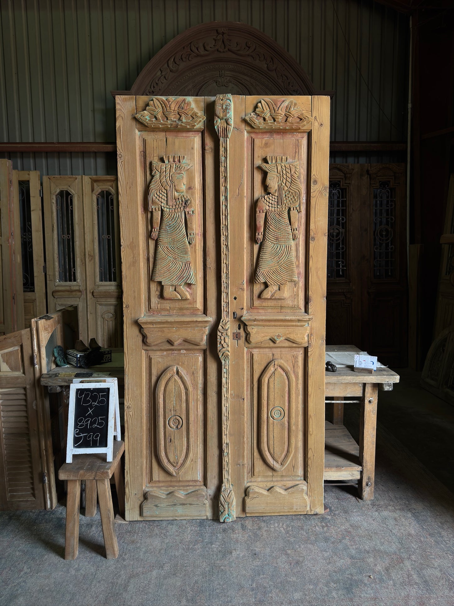 Egyptian Hand Carved Antique Doors - 43.25x89.25 J99