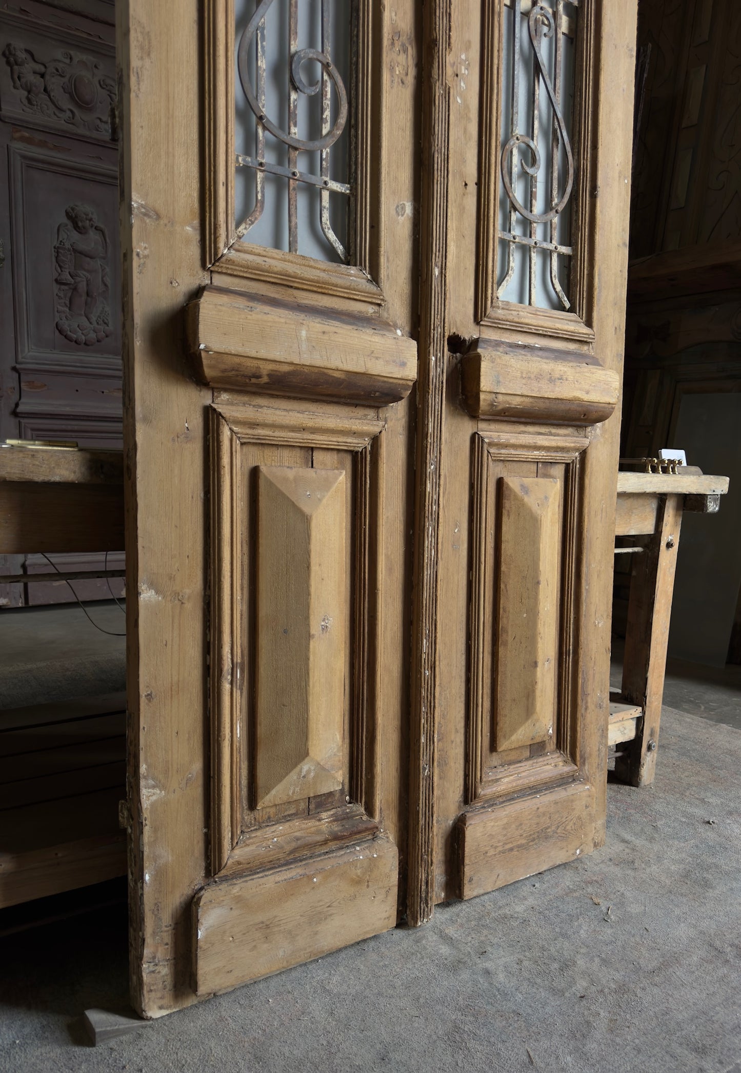 Antique Iron French Doors - 39x89.5 - L573