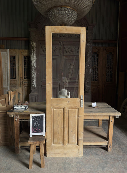 Open Glass Single Antique Door - 25.5x87 K83