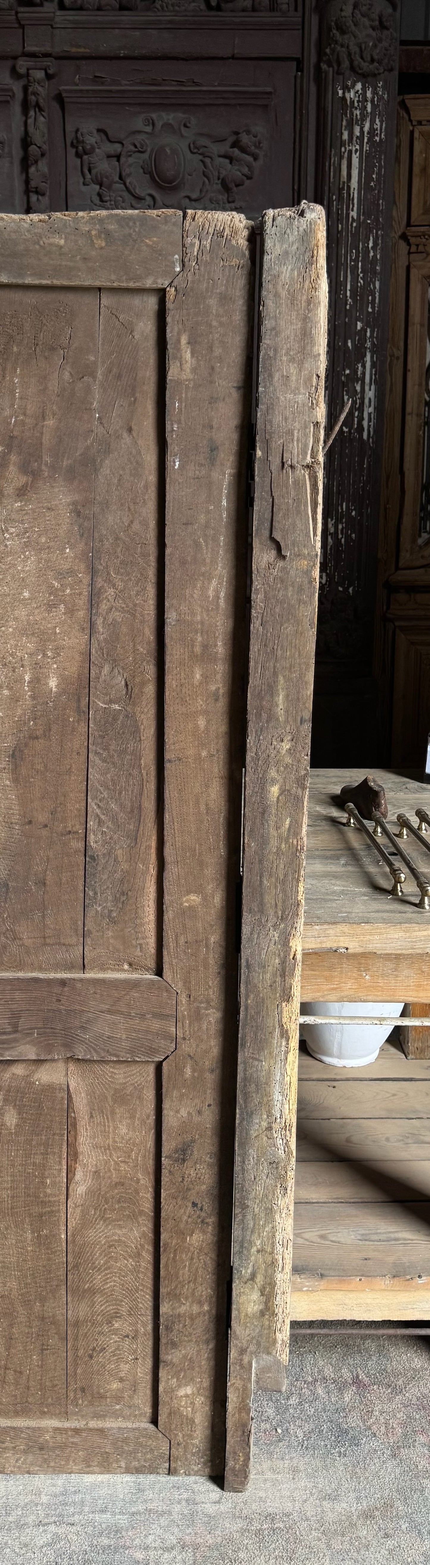 Primitive French Plank 2-Panel Antique Door - 33.25x62.5 - L243