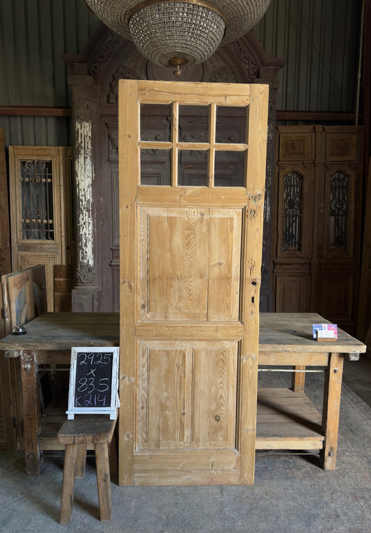 Unique 6 Lite Glass Antique Door - 29.25x83.5 K214
