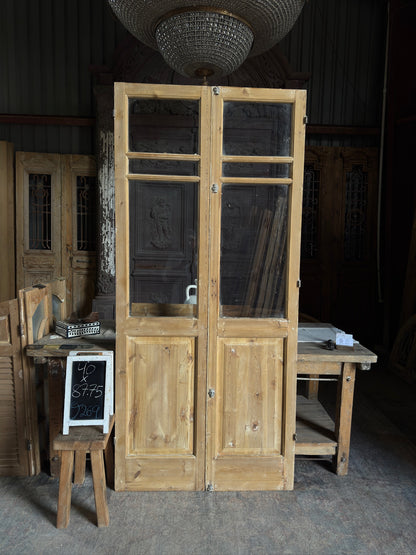 6 Lite European Antique Glass French Doors - 40x87.75 J269