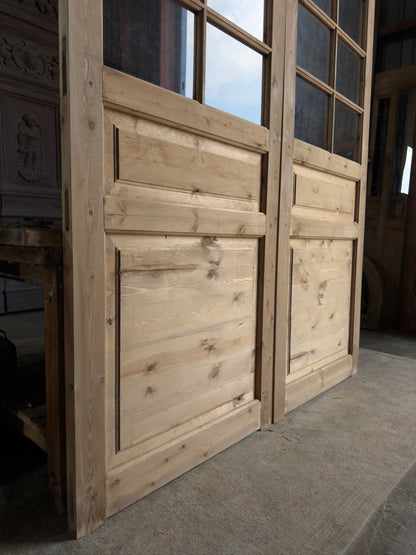 Handcrafted 8 Lite Glass French Doors - 72x96 L33