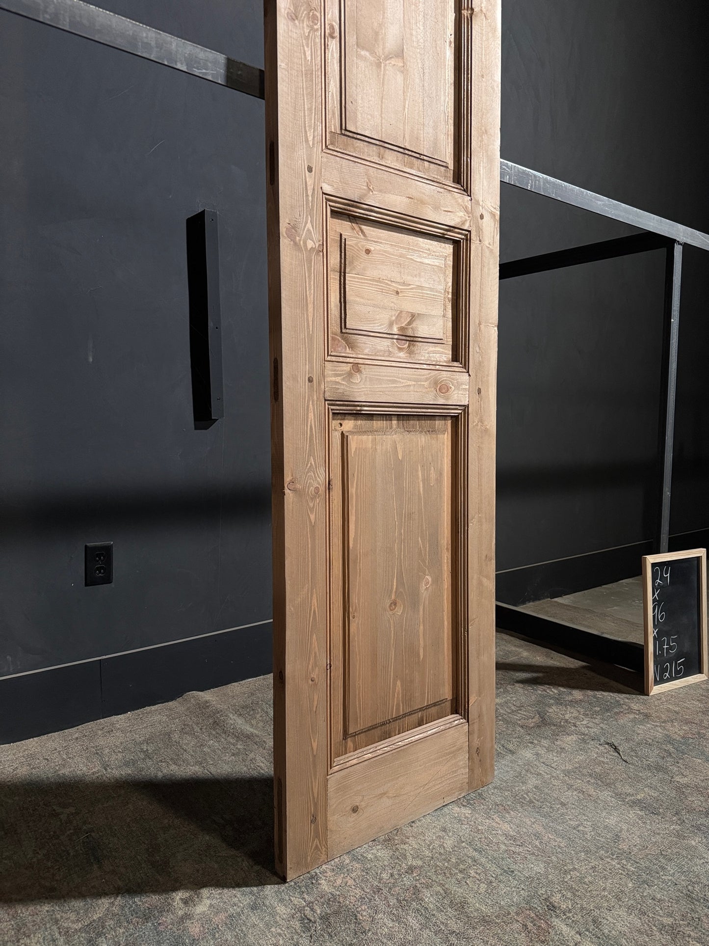 Handcrafted 3 Panel Solid Single Door - 24x96 - N215