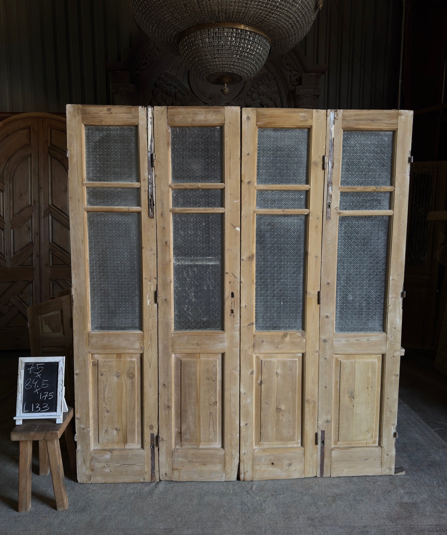 Antique Bi-Fold French Glass Doors - 75x84.5 - L133