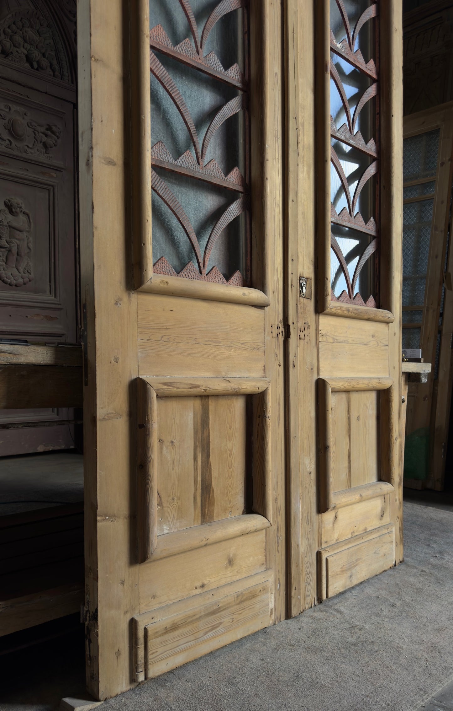 Antique Iron 2 Panel Double Doors - 51x100 - L669