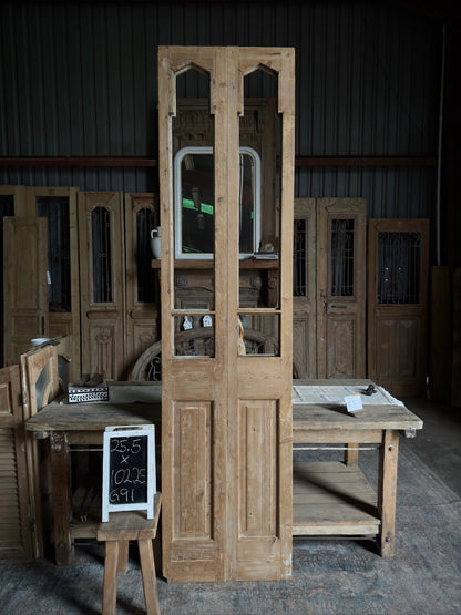 Slim Glass Antique French Doors - 25.5x102.25  G91