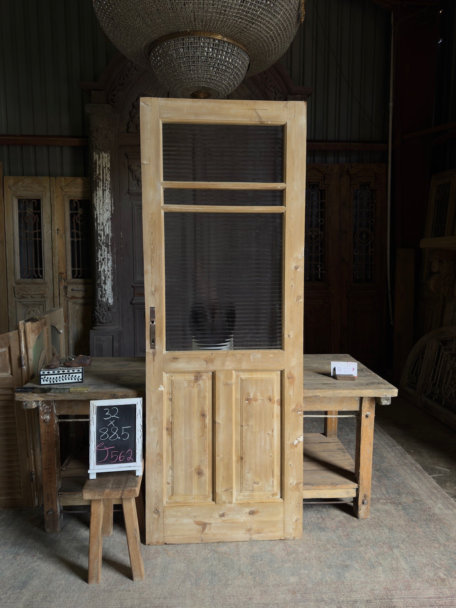 Single Antique Glass Door -32x88.5 J562 – Magnolia Antique Door Co.