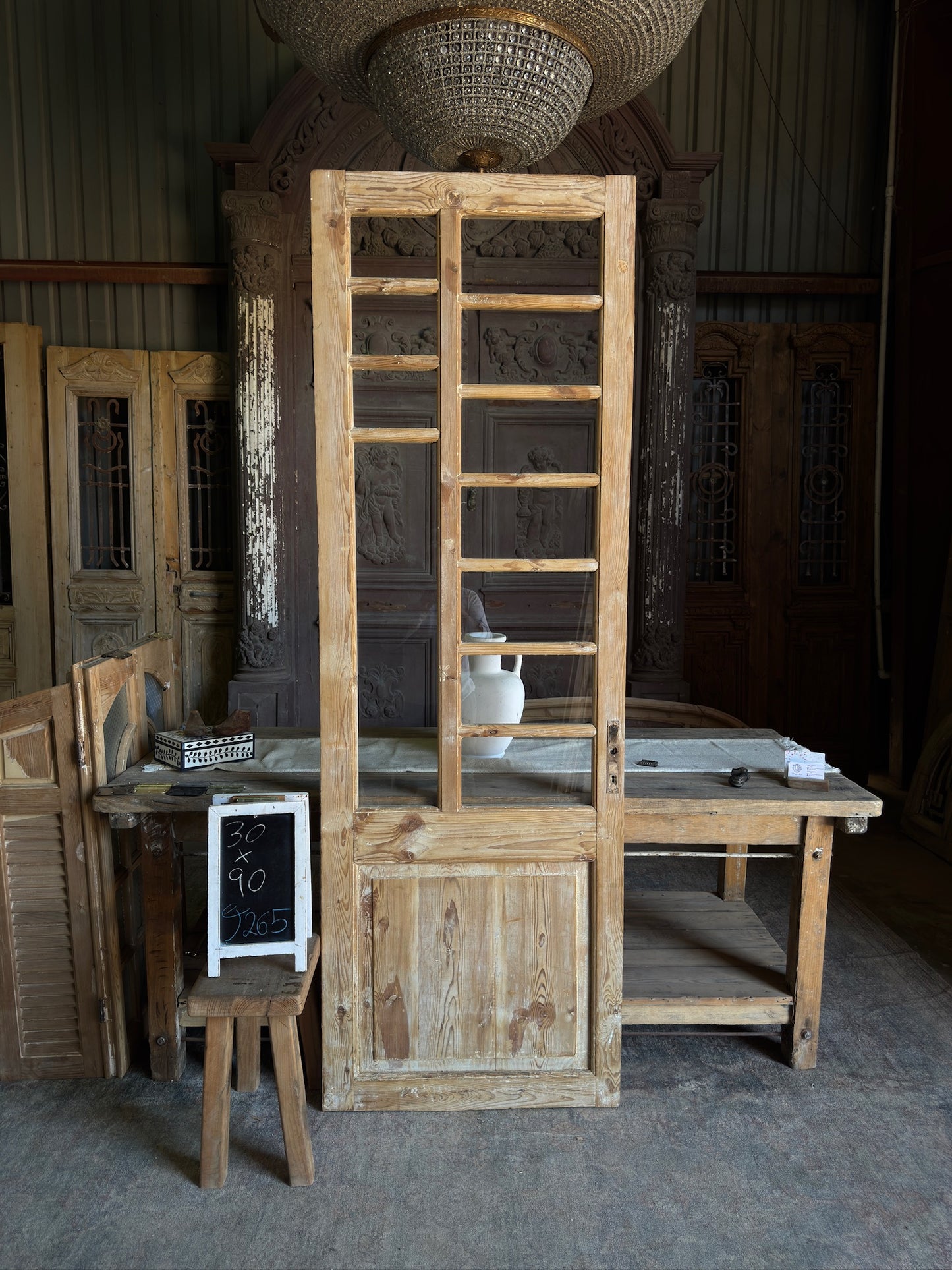 11 Lite Antique Glass Single Door - 30x90 J265