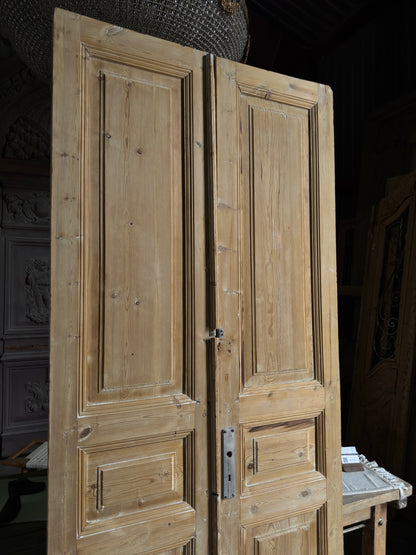 3 Panel Antique Solid French Doors - 42.5x98.5 J442