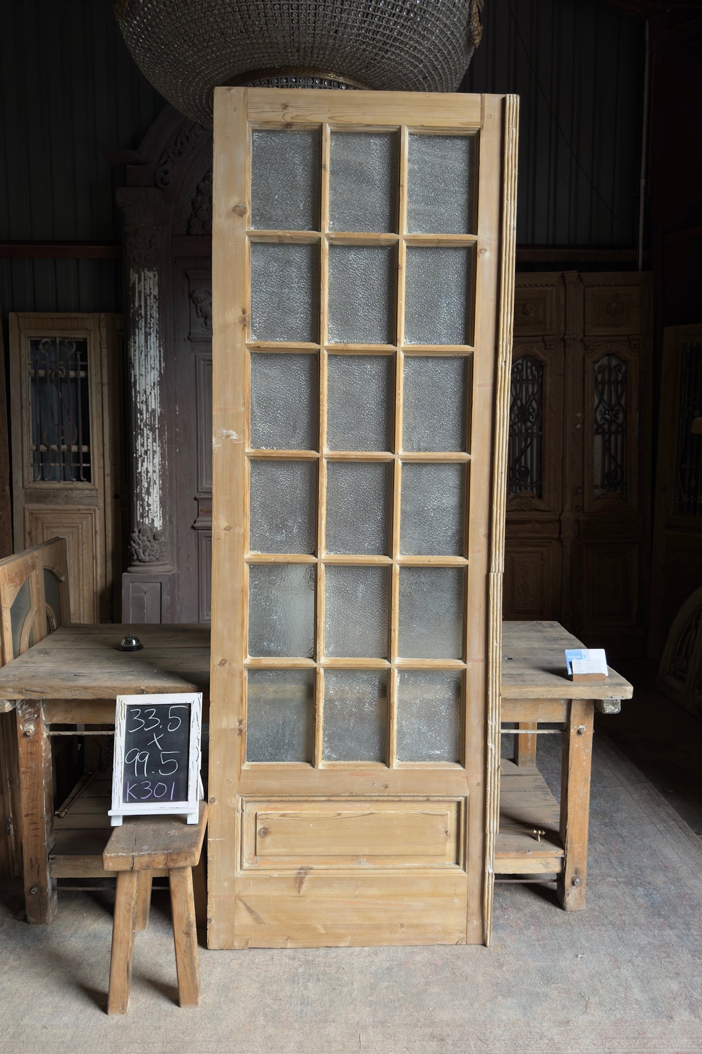 18 Lite Antique Glass Single Door - 33.5x99.5 K301