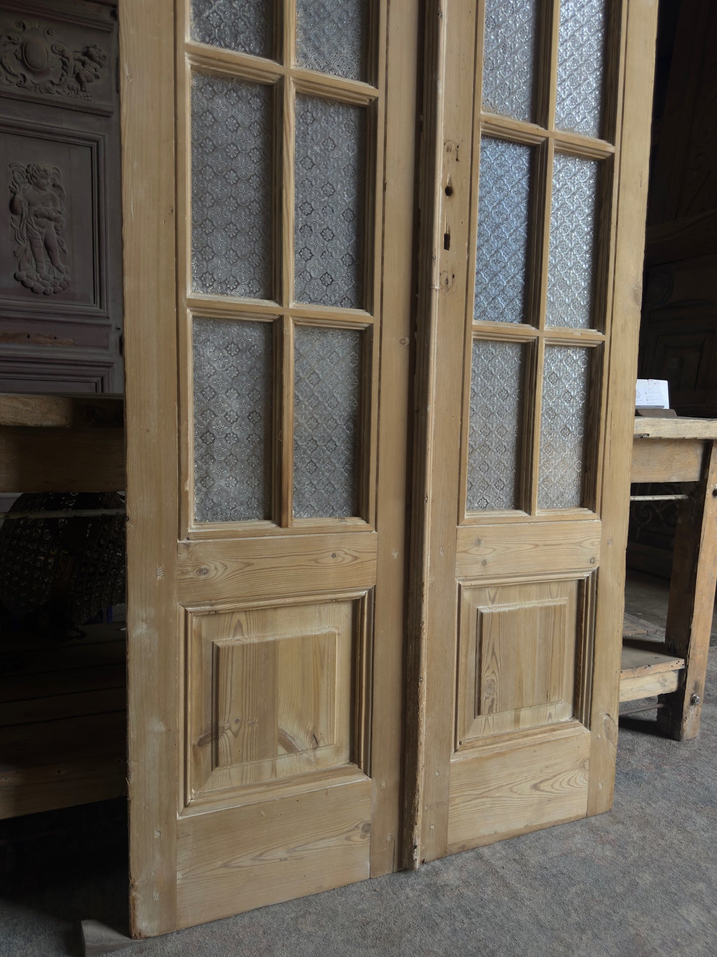 10 Lite Single Antique Glass Door - 36.5x92 J549