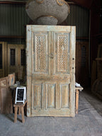 19th Century Carved Single Antique Barn Door - 51.25x96.25 J66