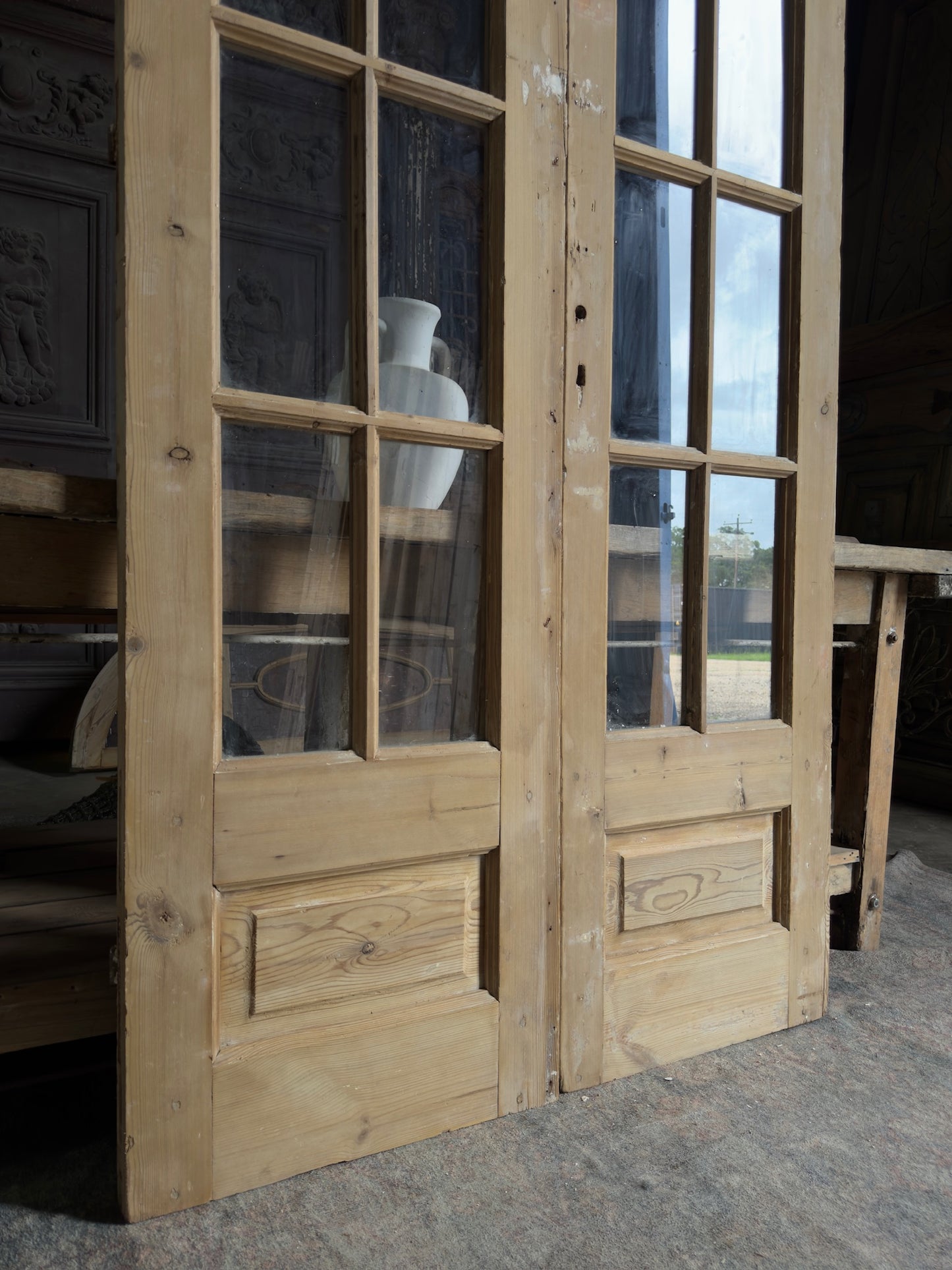 Classic Antique Glass French Doors - 43x87 J196
