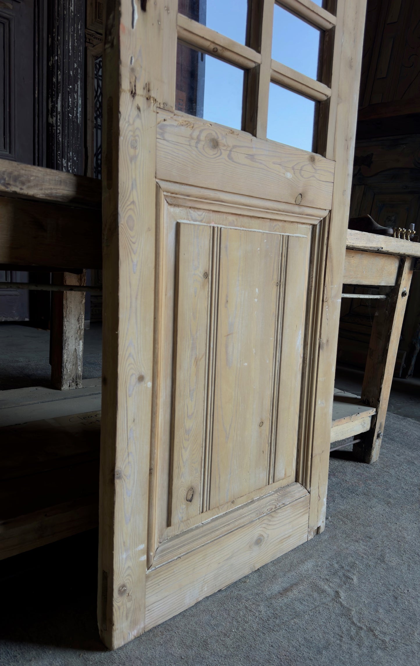 European Antique Glass Single Door - 24.5x77 - L115