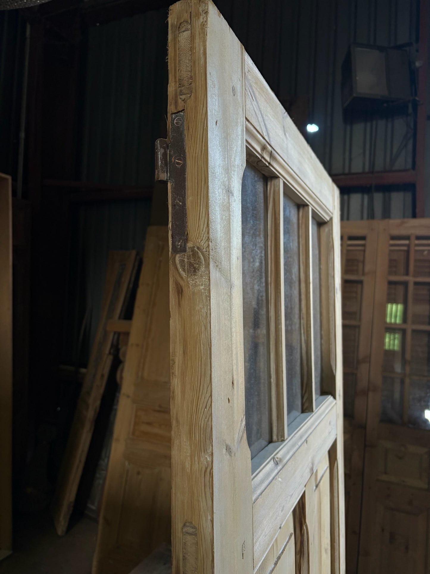 19th Century European Antique Glass Single Door - 31x84 - L55