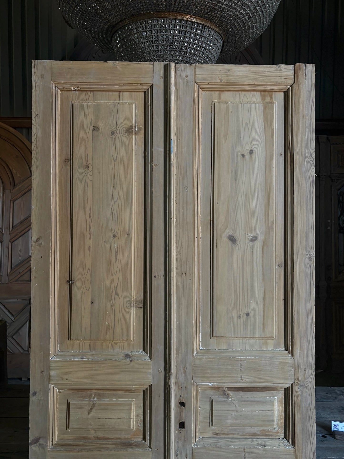 3 Panel Antique Solid French Doors - 42.75x93.75 - L101