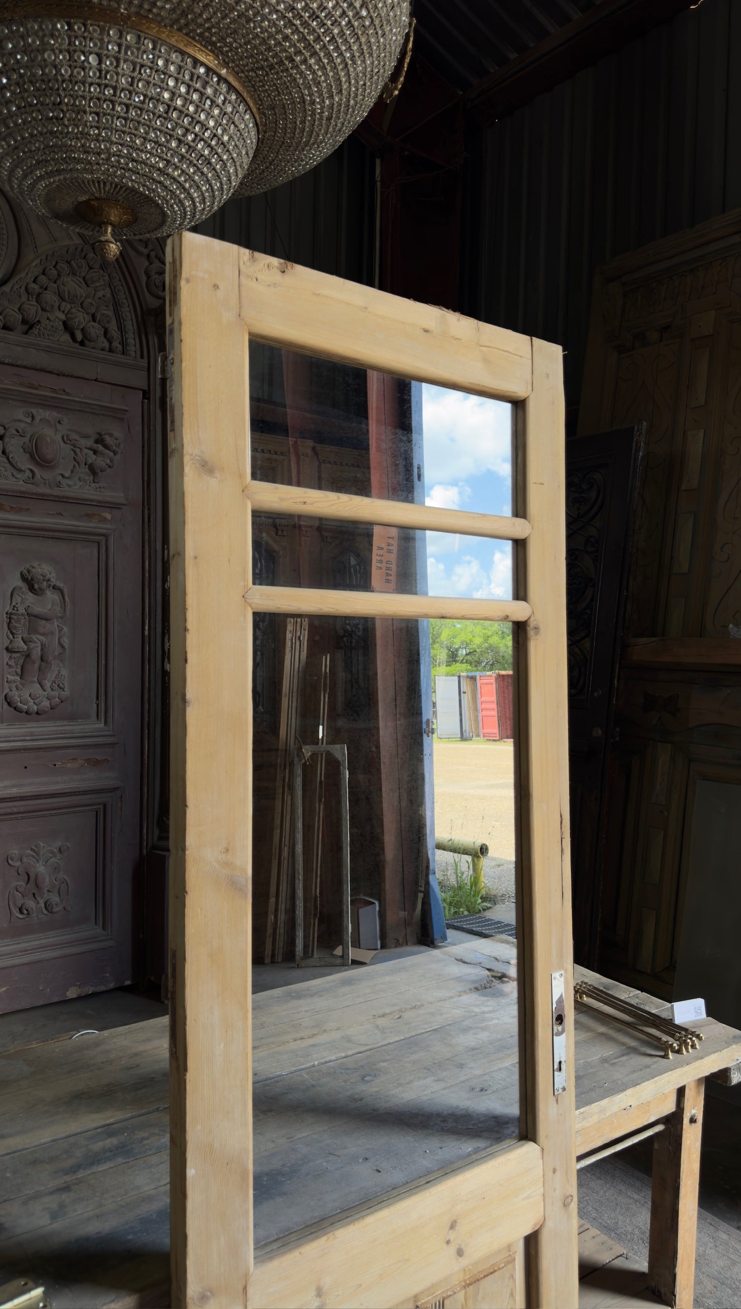 Antique Glass 3 Lite Single Door - 28.75x84.75 - L595
