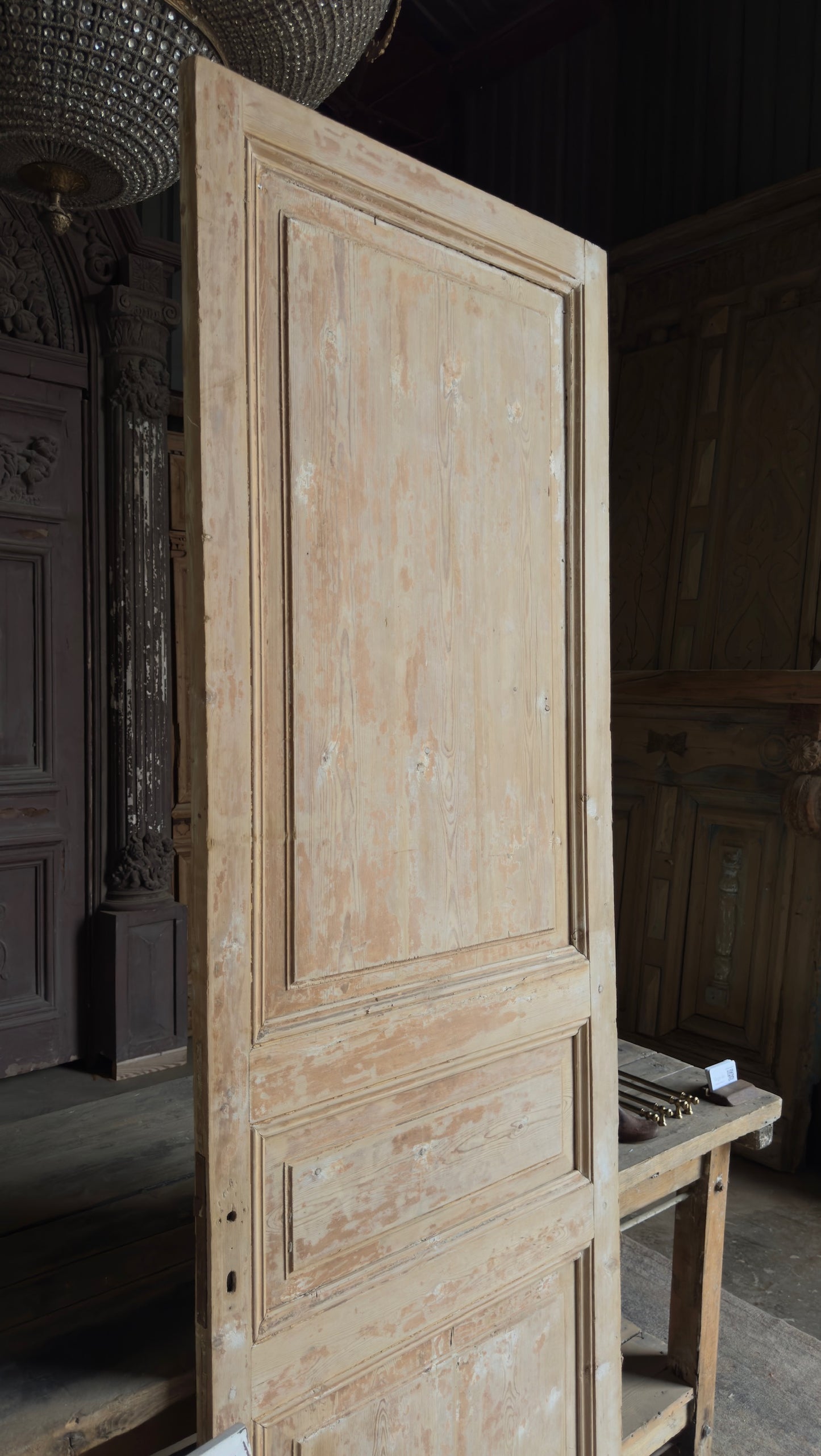 3 Panel Single Solid Antique Door - 30x91 - L186