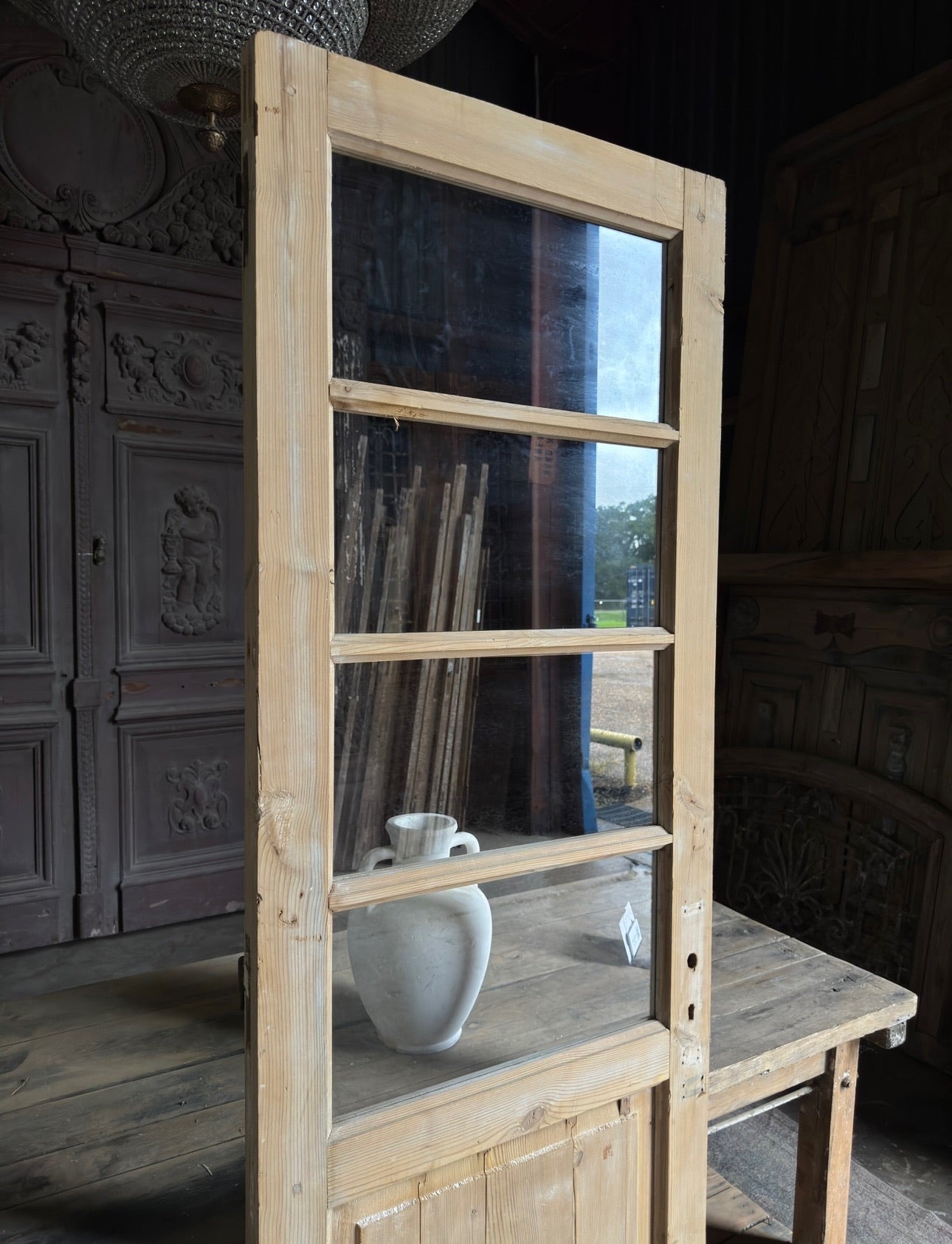 4 Lite Antique Glass Single Door - 28x85 K106