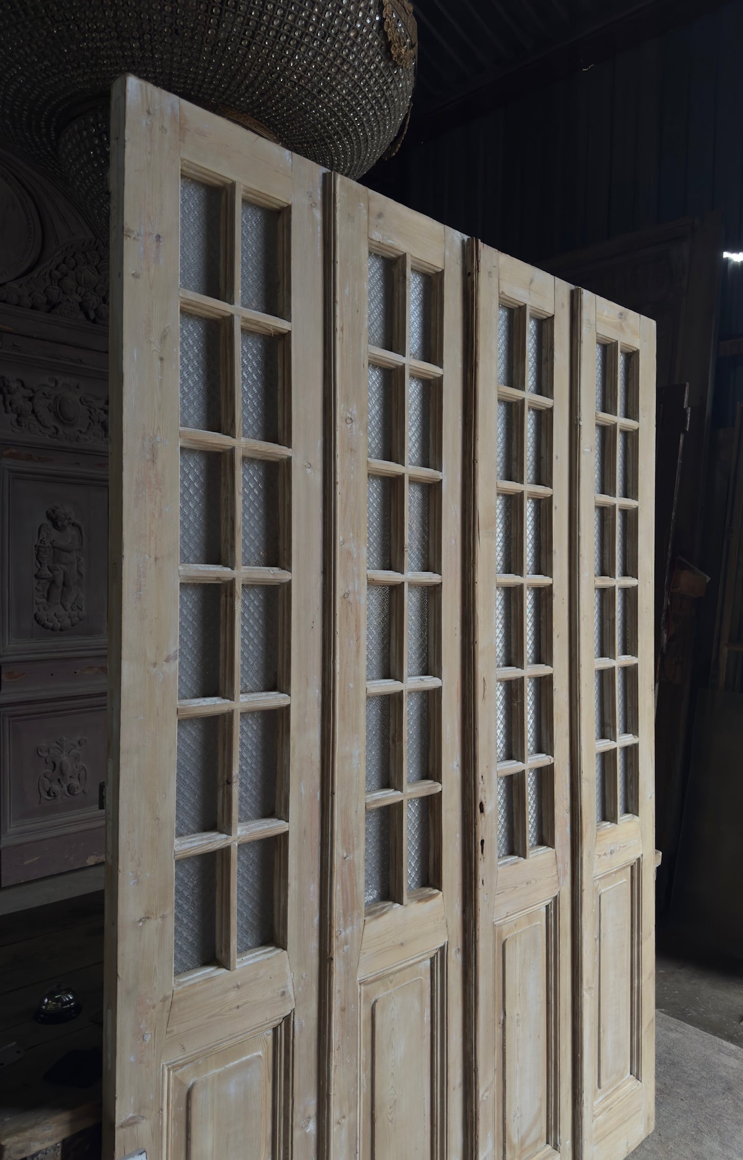 Antique Bi-Fold French Glass Doors - 66.5x94 - L436
